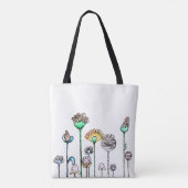 キュートピンクオレンジブルー春フローラ トートバッグ (裏面)