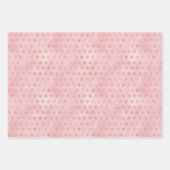 キュートピンクオレンジ金ゴールドクリスマスホリデー ラッピングペーパーシート (正面3)