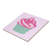 キュートピンクカップケーキパステルピンク タイル (側面)