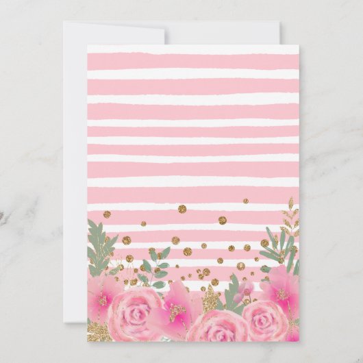 キュートピンクカボチャフローラ1st誕生日招待状 招待状 (裏面)