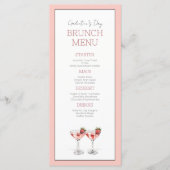 キュートピンクガレンティーンズデイガーリーシックなブランチパーティー メニュー (正面)