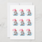 キュートピンクガールシーオッター誕生日招待状 招待状 (裏面)