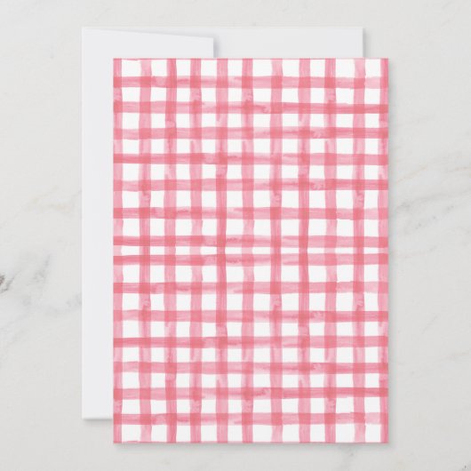 キュートピンクガールズエイジーンピクニック誕生日 招待状 (裏面)