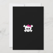 キュートピンクガールズスカル誕生日招待状 招待状 (裏面)
