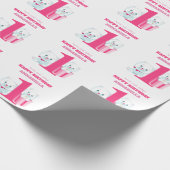 キュートピンクガールズファースト誕生日 ラッピングペーパー (角)