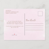 キュートピンクガールヴィンテージベビーキャリッジクラシック インビテーションポストカード (裏面)