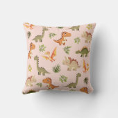 キュートピンクガール恐竜モノグラム名子供部屋 クッション (裏面)