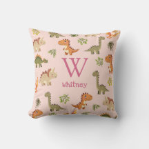 キュートピンクガール恐竜モノグラム名子供部屋