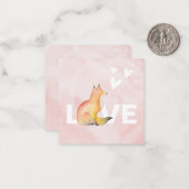 キュートピンクキツネバレンタインデー ノートカード (正面/裏面インサイチュ)