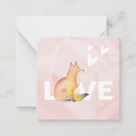 キュートピンクキツネバレンタインデー ノートカード