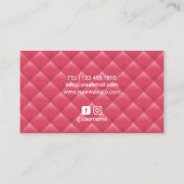 キュートピンクキルト金ゴールドシザー美容師サロン 名刺 (裏面)