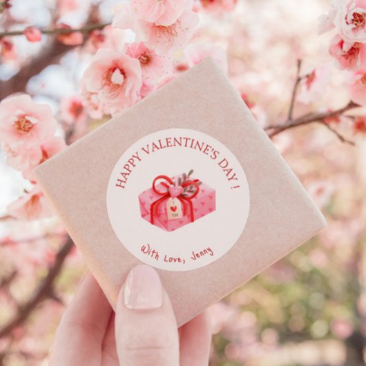 キュートピンクギフトハッピーバレンタインデー ラウンドシール