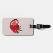 キュートピンクグラニーミニマルシックなクロチェットストロベリー ラゲッジタグ (正面横)