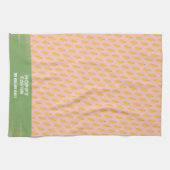 キュートピンクグリーンハッピーイースターニンジン キッチンタオル (横)