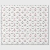 キュートピンクグリーンビアトリックスポッターアニマルテーマ ラッピングペーパー (フラット)