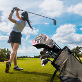 キュートピンクグリーン迷彩柄ミニマルパーソナライズされたリスト ゴルフヘッドカバー