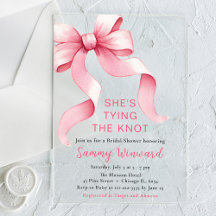 キュートピンクコケットボウブライダルシャワー