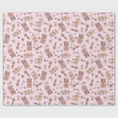 キュートピンクコケット先生新学期コーヒー ラッピングペーパー (フラット)