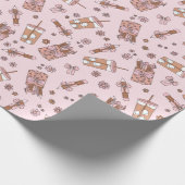 キュートピンクコケット先生新学期コーヒー ラッピングペーパー (角)