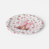 キュートピンクコケット女性のカーボーイブーツ&ボウパーティー ペーパープレート (アングル)