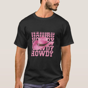 キュートピンクコケット弓女性のカーボーイウエスタンエステ Tシャツ