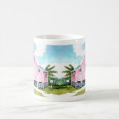 キュートピンクコテージオンフォートマイヤーズビーチマグ コーヒーマグカップ (中央)