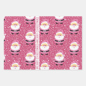 キュートピンクサンタクロースMerry Christmasの休日 ラッピングペーパーシート (正面)