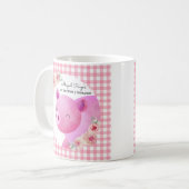 キュートピンクジンガムフローラピグファームアニマル納屋周囲の庭 コーヒーマグカップ (正面左)