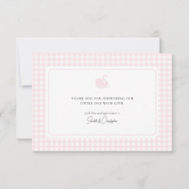 キュートピンクジンジャムスワンベビーシャワーサンキューカード カード
