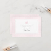 キュートピンクジンジャムスワンベビーシャワーサンキューカード カード (正面/裏面インサイチュ)