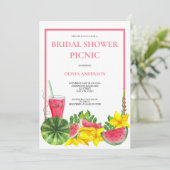キュートピンクスイカブライダルシャワーピクニック 招待状 (スタンド正面)