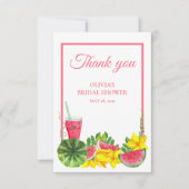キュートピンクスイカブライダルシャワー サンキューカード (正面)