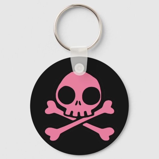 キュートピンクスカル キーホルダー (正面)