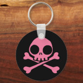 キュートピンクスカル キーホルダー (正面)