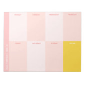 キュートピンクスクールウィークリープランナー ノートパッド (正面)