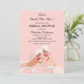 キュートピンクストックザバーブライダルシャワー 招待状 (スタンド正面)