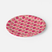 キュートピンクストロベリープリント紙プレート ペーパープレート (アングル)