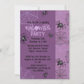 キュートピンクスパイダーハローウィンパーティ招待状 招待状 (正面)