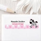 キュートピンクゼブラカスタム住所 シール (インサイチュ)