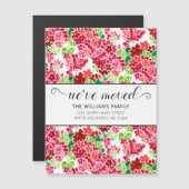 キュートピンクゼラニウム水色フローラ移動磁石 (正面/裏面)