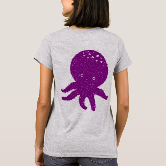 キュートピンクタコ旧プリント Tシャツ (裏面)