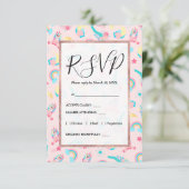 キュートピンクティール（緑がかった色）ユニコーンレインボーフローラスター エンクロージャーカード (スタンド正面)