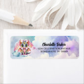 キュートピンクドラゴン差出人住所ラベル ラベル (インサイチュ)