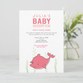キュートピンクドルフィンベビーシャワー招待状 招待状 (スタンド正面)