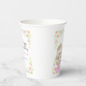 キュートピンクドレスプリンセスフローラ誕生日 紙コップ (左)