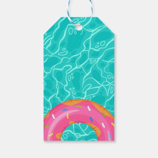 キュートピンクドーナツ内管プールパーティー誕生日 ギフトタグ (裏面)