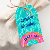 キュートピンクドーナツ内管プールパーティー誕生日 ギフトタグ