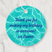 キュートピンクドーナツ内管プールパーティー誕生日 フェイバータグ (裏面)