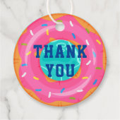 キュートピンクドーナツ内管プールパーティー誕生日 フェイバータグ (正面)