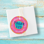 キュートピンクドーナツ内管プールパーティー誕生日 フェイバータグ